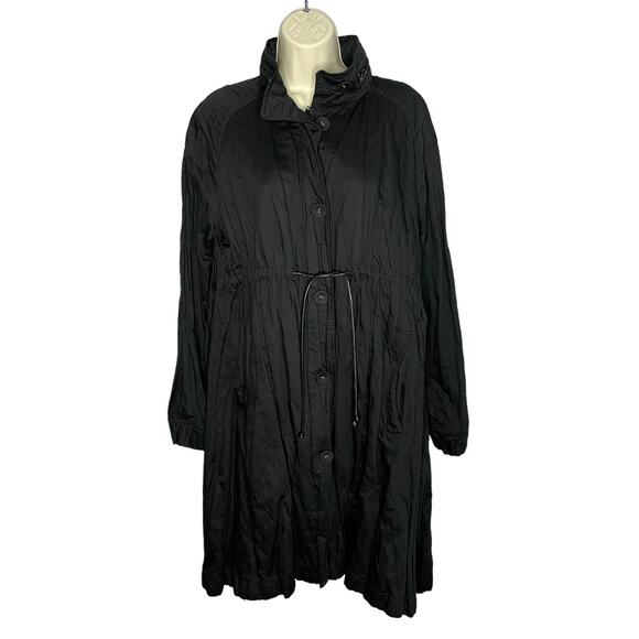 WHYRED Women's Crinkled Drawstring Hooded Lightweight Coat Jacket Small - Picture 1 of 16